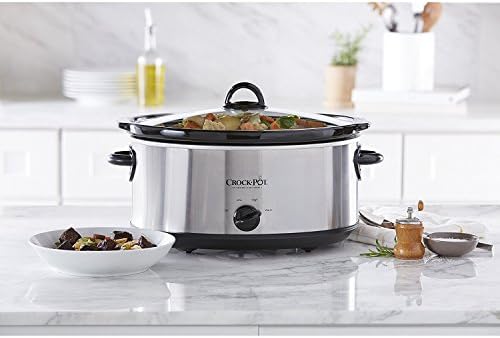 Crock-Pot 7 Quart Oval Manual Slow Cooker – Stainless Steel 4RH8