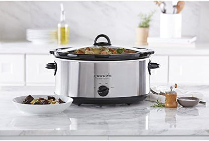 Crock-Pot 7 Quart Oval Manual Slow Cooker – Stainless Steel 4RH8