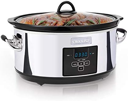 Crock-Pot 7 Quart Programmable Slow Cooker – Polished Platinum 9JUF