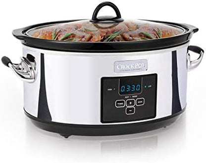 Crock-Pot 7 Quart Programmable Slow Cooker – Polished Platinum 9JUF