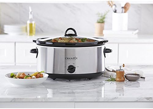 Crock-Pot 7 Quart Oval Manual Slow Cooker – Stainless Steel 4RH8