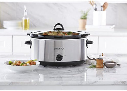 Crock-Pot 7 Quart Oval Manual Slow Cooker – Stainless Steel 4RH8