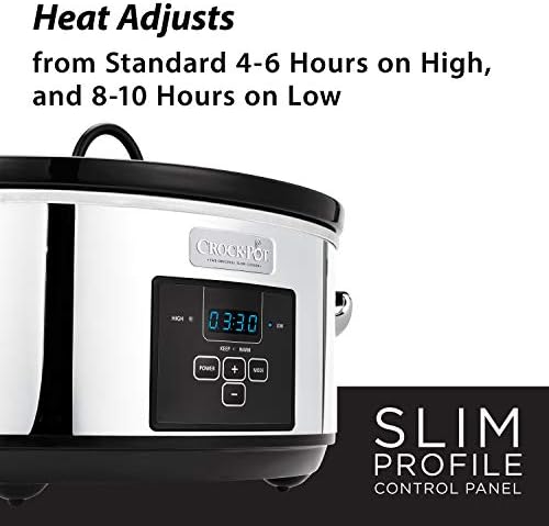 Crock-Pot 7 Quart Programmable Slow Cooker – Polished Platinum 9JUF