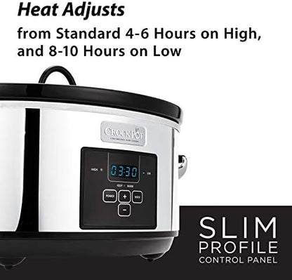 Crock-Pot 7 Quart Programmable Slow Cooker – Polished Platinum 9JUF