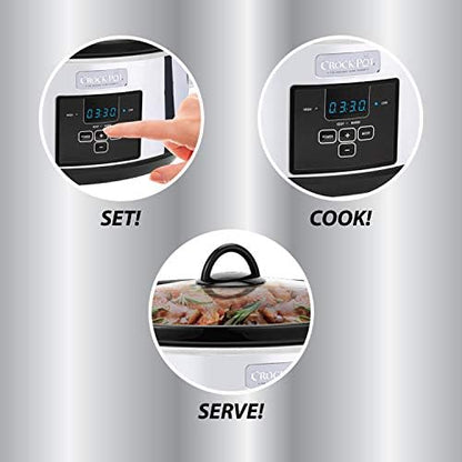 Crock-Pot 7 Quart Programmable Slow Cooker – Polished Platinum 9JUF