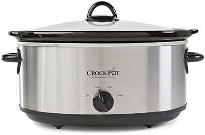 Crock-Pot 7 Quart Oval Manual Slow Cooker – Stainless Steel 4RH8