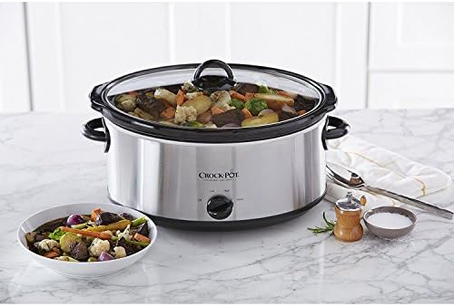 Crock-Pot 7 Quart Oval Manual Slow Cooker – Stainless Steel 4RH8