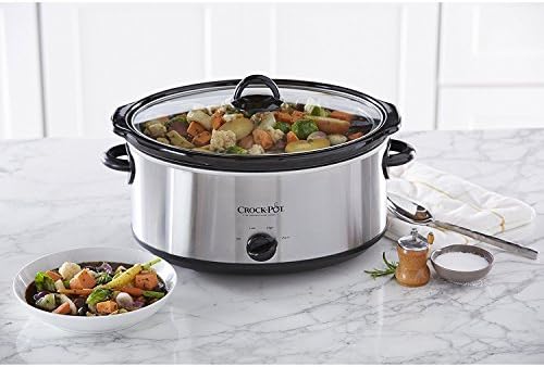 Crock-Pot 7 Quart Oval Manual Slow Cooker – Stainless Steel 4RH8