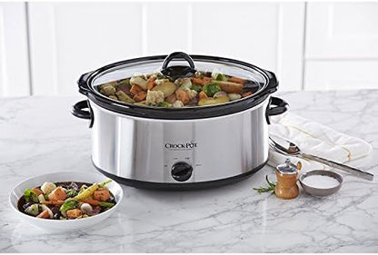 Crock-Pot 7 Quart Oval Manual Slow Cooker – Stainless Steel 4RH8