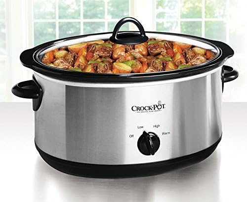 Crock-Pot 7 Quart Oval Manual Slow Cooker – Stainless Steel 4RH8