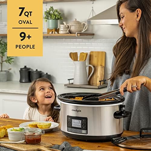 Crock-Pot 7 Quart Portable Programmable Slow Cooker with Timer CS3K