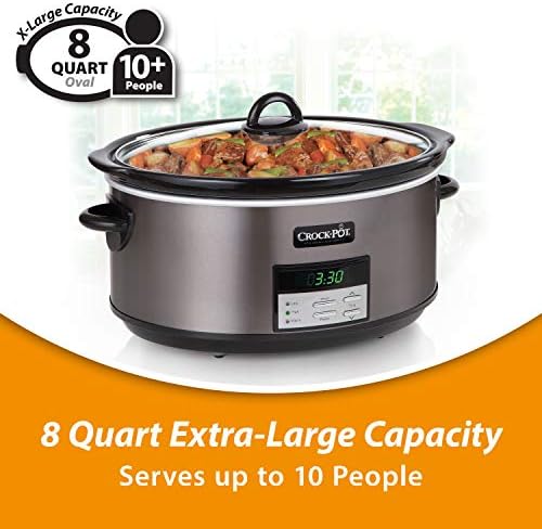 Crock-Pot 8 Quart Programmable Slow Cooker with Auto Warm SFL8