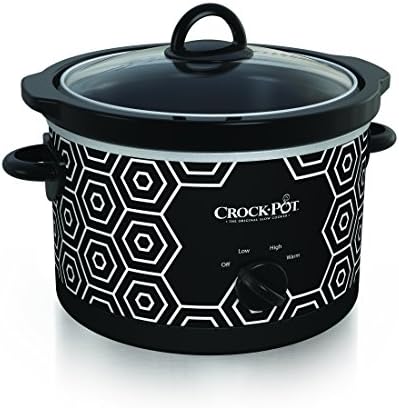 Crock-Pot 4.5 Quart Portable Slow Cooker – Black & White XPDK