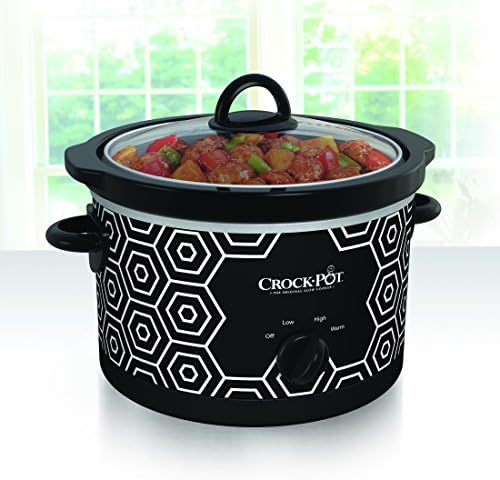 Crock-Pot 4.5 Quart Portable Slow Cooker – Black & White XPDK