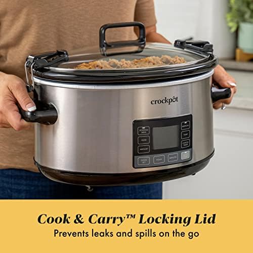 Crock-Pot 7 Quart Portable Programmable Slow Cooker with Timer CS3K