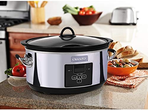 Crock-Pot 7 Quart Programmable Slow Cooker – Polished Platinum 9JUF