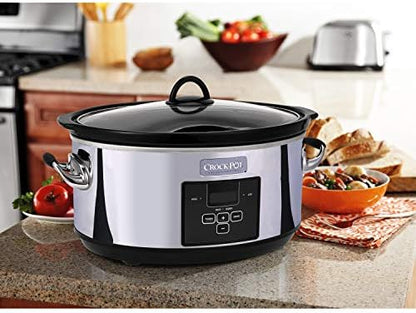 Crock-Pot 7 Quart Programmable Slow Cooker – Polished Platinum 9JUF