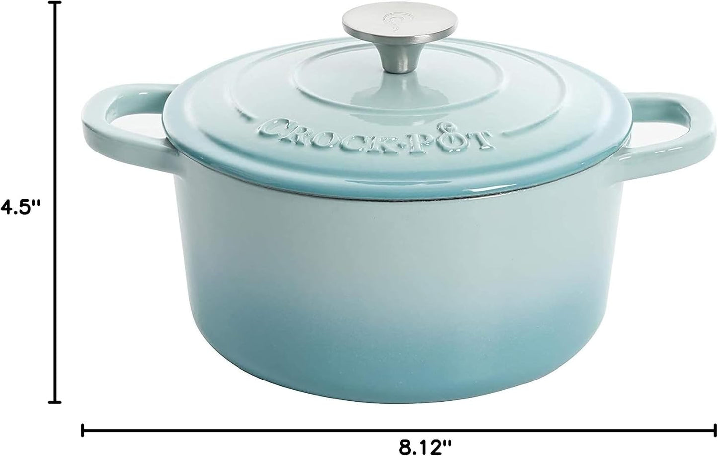 Crock-Pot 3 Quart Enameled Cast Iron Dutch Oven – Aqua CSEL