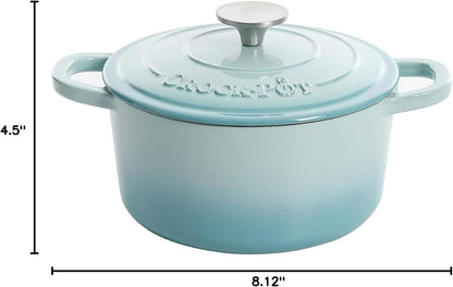 Crock-Pot 3 Quart Enameled Cast Iron Dutch Oven – Aqua CSEL